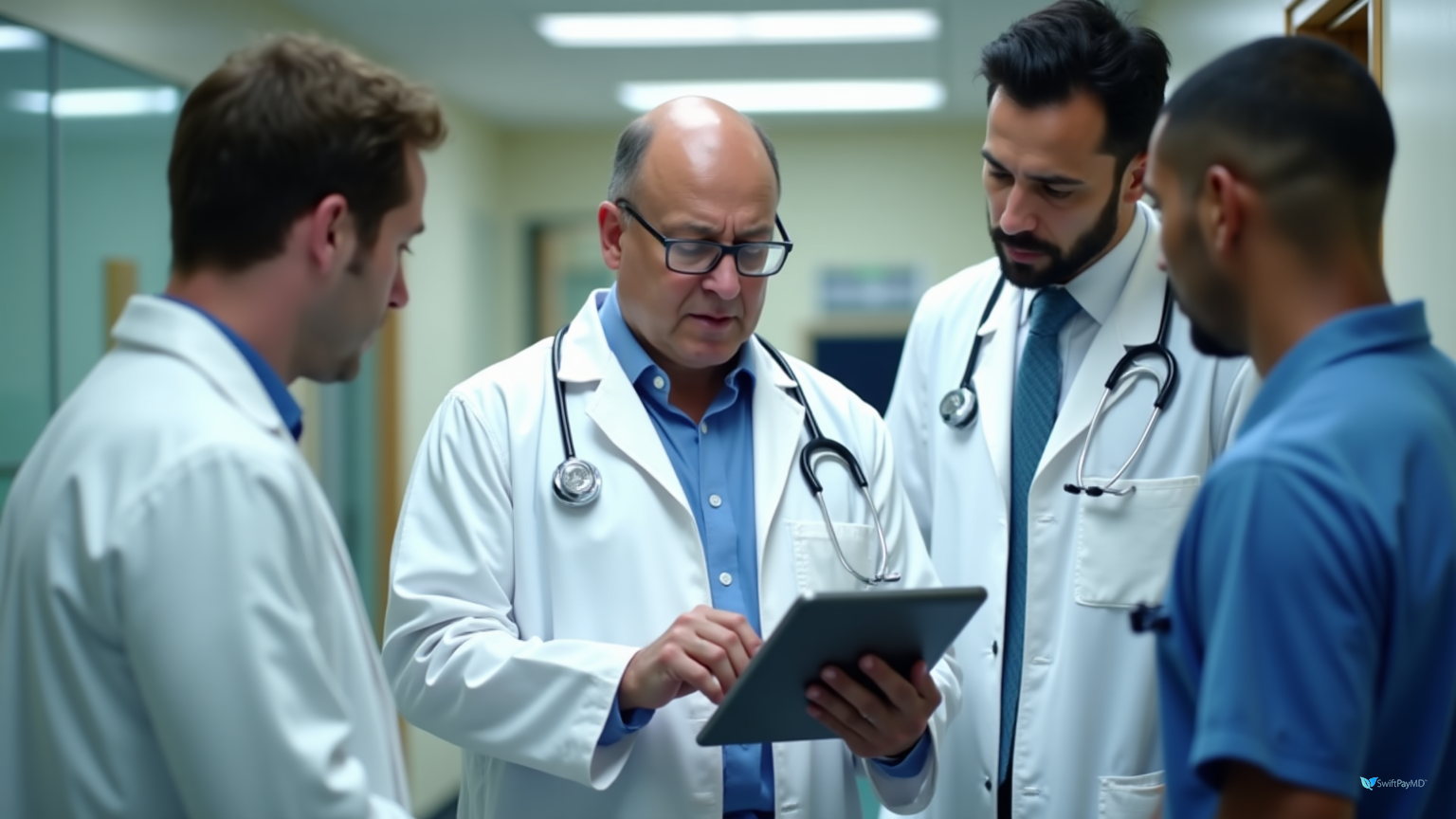 nephrologist documenting emergency dialysis catheter placement charges on smartphone app at hospital bedside for immediate billing capture preventing lost revenue from unbilled renal procedures